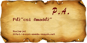 Pócsi Amadé névjegykártya